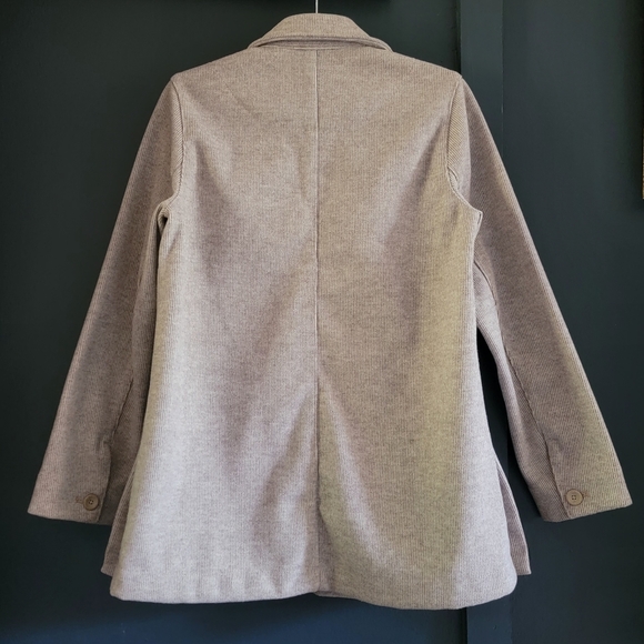 NWOT PILCRO Anthropologie Oversized Academia Blazer Jacket Stripe Beige Small - Picture 9 of 15